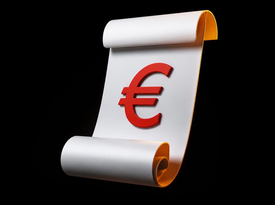 Facture d'énergie avec symbole euro